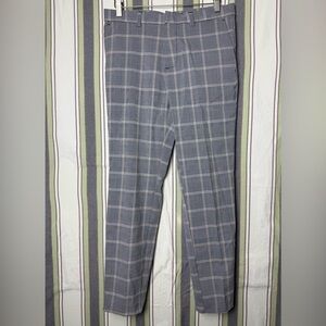 H&M Men's Gray Plaid Dress Pants